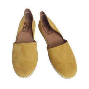 Miz Mooz Mustard Yellow Flats Suede Espadrilles Fall Transition European Coastal